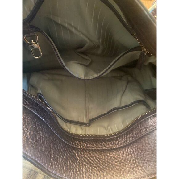 Cole Haan Metallic Leather Satchel Handbag With Shoulder Strap zip closure - Picture 5 of 9